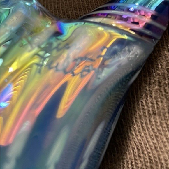 Iridescent Kevin Fulton Studio Art Glass Sea Shell Ocean Blue color-Signed - Picture 15 of 15